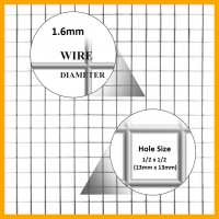 Wire Mesh 13x13mm Holes 16G (1/2x 1/2 inch) 48High (4FT) 15Meters 