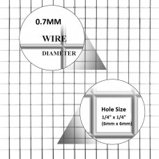 Wire Mesh 7x7mm Holes 22G (1/4"x 1/4" inch) 36"High (3FT) 30Meters Galvanised