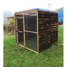 Fully Boarded Mesh Fronted Bird Aviary 6ft x 6ft 19G 1/2 x 1" wire mesh, Chicken Run Budget Waterproof Enclosure