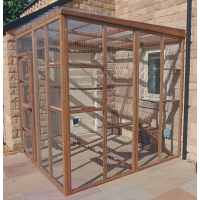 8ft x 6ft x 7.5ft Outdoor Catio with Optional Shelves & Ladders – Secure & Stylish! 😺🏡