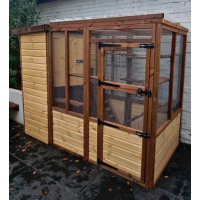 Luxury Cat Run With Raised Sleeping Box 4ft x 8ft