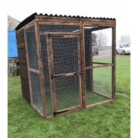 4 Fully Boarded Panels Waterproof Chicken Run 6ft x 6ft 16G Fox Proof Dog Cat Enclosure