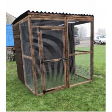 4 Fully Boarded Panels Waterproof Chicken Run 6ft x 6ft 16G Fox Proof Dog Cat Enclosure