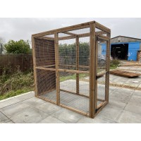 🐾 6x3ft Animal Enclosure with Mesh Roof 🪟 & Boarded Panel 🪵 – Freestanding Pet Run for Garden Use 🌿🐇🐔🐶