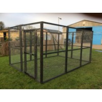 8ft x 12ft Animal Run – Fox-Proof Pen in Black Painted Timber - without roof. 