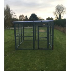 Dog Run 10ft x 8ft 16G Animal Run In Blue Waterproof Roof