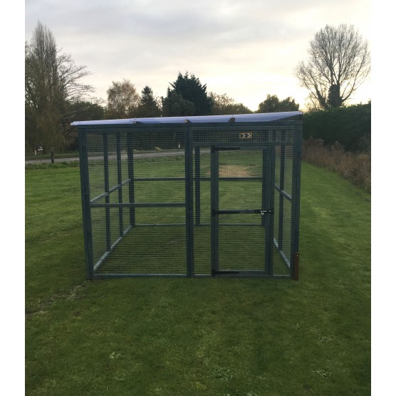 Dog Run 10ft x 8ft 16G Animal Run In Blue Waterproof Roof