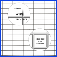 Wire Mesh 13x25mm Holes 19G (1/2"x 1" inch) 36"High (3FT) 6Meters Galvanised