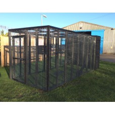 Black Cat Run With Raised Sleeping Box  6ft x 14ft+