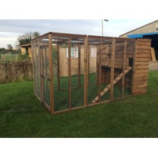 Cat Run With 28inch Raised Sleeping Box 6ft wide with 9ft run
