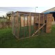 Cat Run With 28inch Raised Sleeping Box 6ft wide with 9ft run