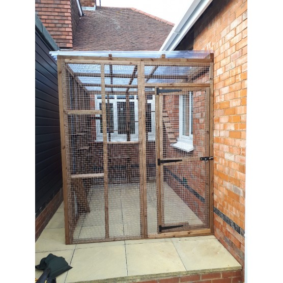 Catio / cat lean to 9ft wide x 8ft deep x 8ft tall clear waterproof roof