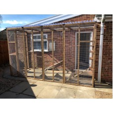 Catio / Cat Lean to 12ft x 6ft x 7.5ft tall With Clear Waterproof Roof