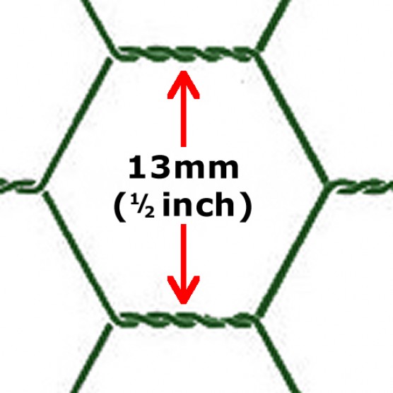 PVC Coated chicken Wire 500x13x50 meters - (1/2" inch holes)