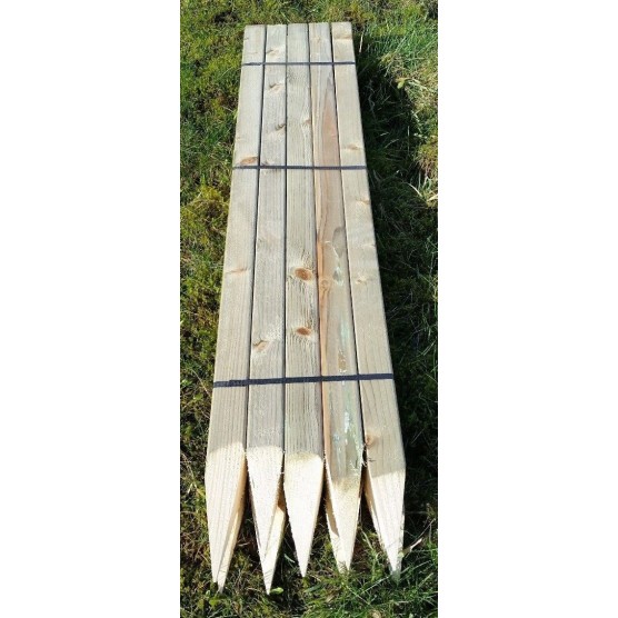 Tree stakes / wooden pegs - 5ft long 2" width - 10 Pack