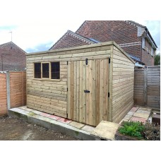 4Wire 12ft x 8ft Wooden Pent Heavy Duty Shed