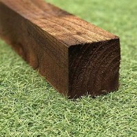 Square Wooden Post 6ft X 3" Pack of 4 Fence Posts Stained Treated Garden Timber