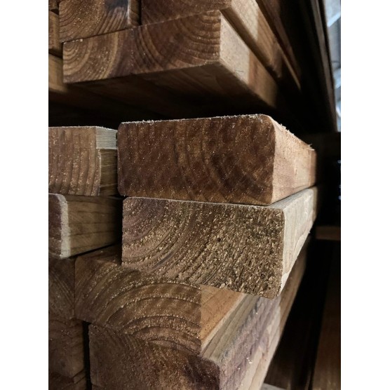 4 x 2 Wood (47 x 99mm) Pack of 4 C16 Eased Edge Tanalised Treated Timber 2.4m